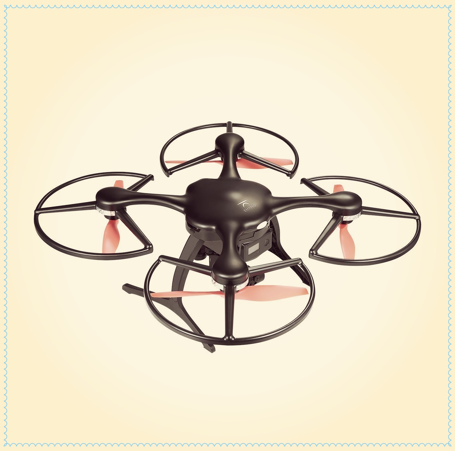 Lot De 4 Hélices Ehang Pour Ghostdrone 2.0 - Rouge/Orange - Neuf OEM - Réf. GPLS200R00