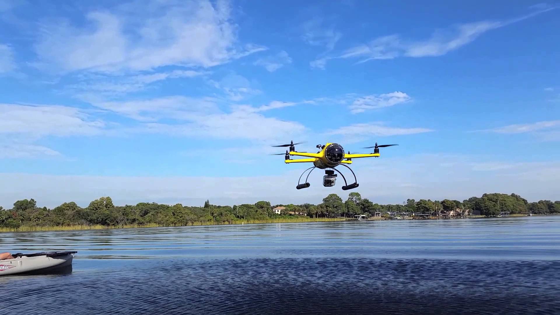 drone on water